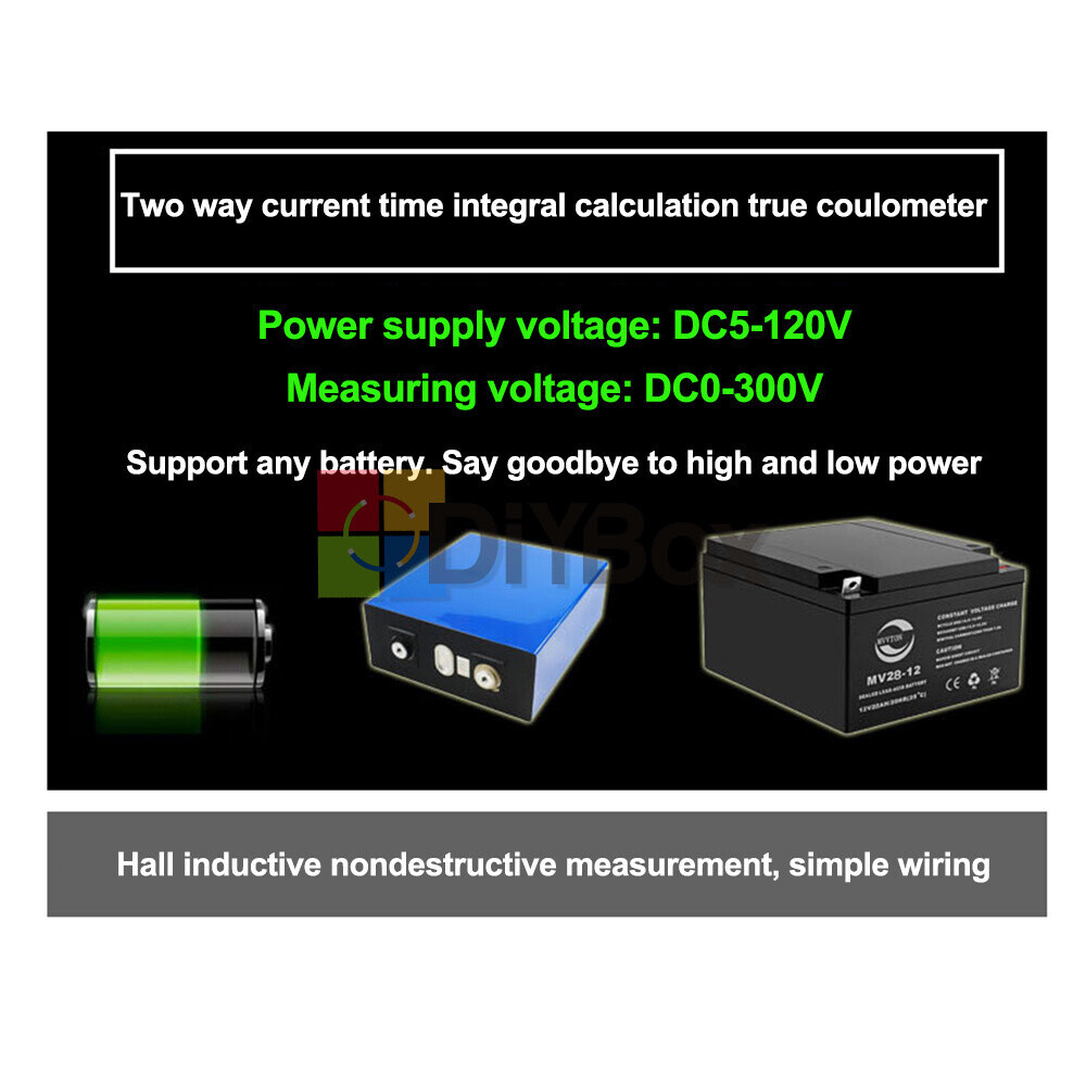 DC0-300V 50/100/200/400A Bluetooth Voltage Current Power Energy Coulomb Meter