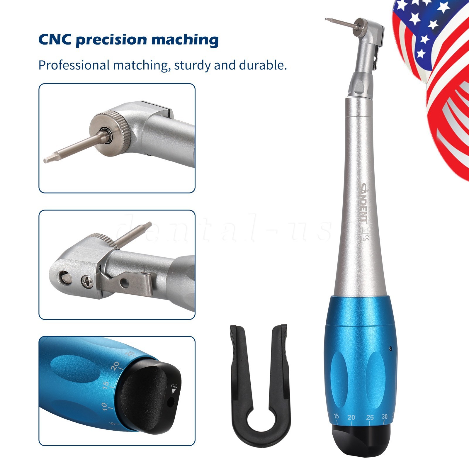 Dental Universal Implant Kit Torque Wrench Contra Angle Handpiece & 16 Drivers