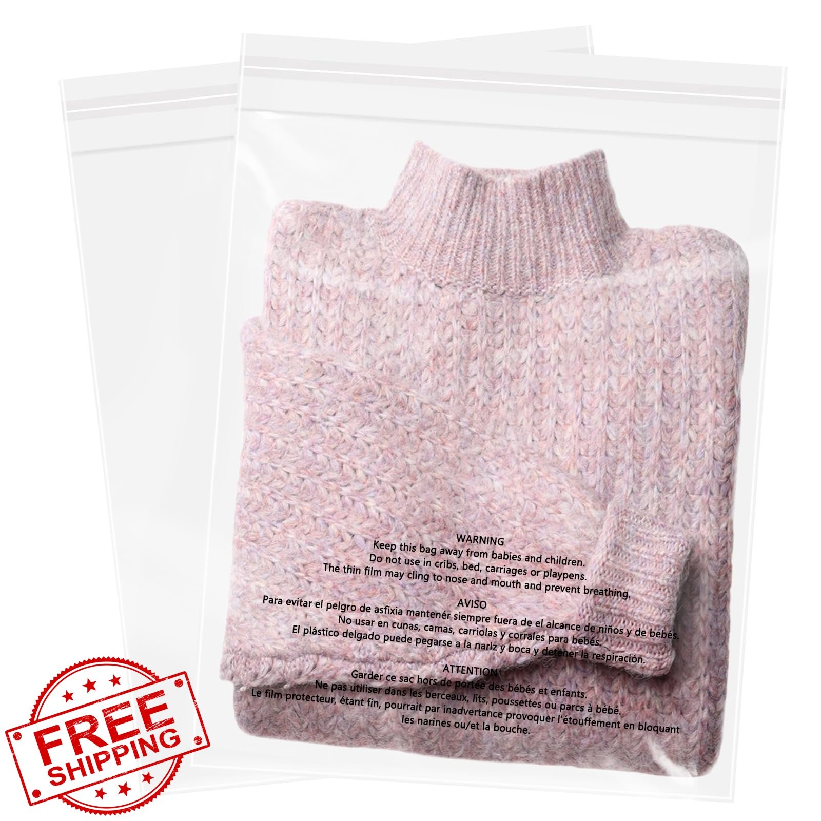 WEPOLY 12×15″ Poly Bags 200 Count