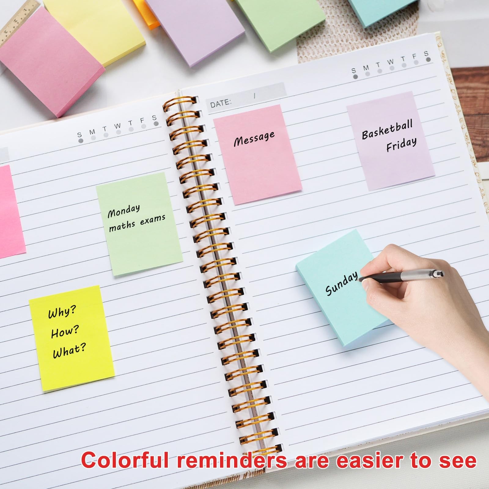 Self Stick Notes 1.5×2 Inch, 36 Pads, 9 Colors, Office