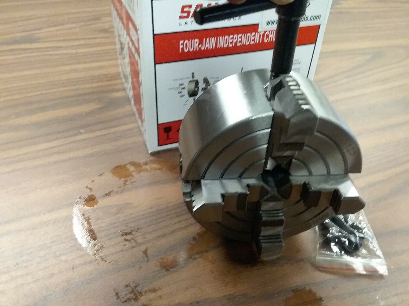 5″ 4-JAW LATHE CHUCK w independent jaws 4 rear mounting Holes #0504F0 K72 125