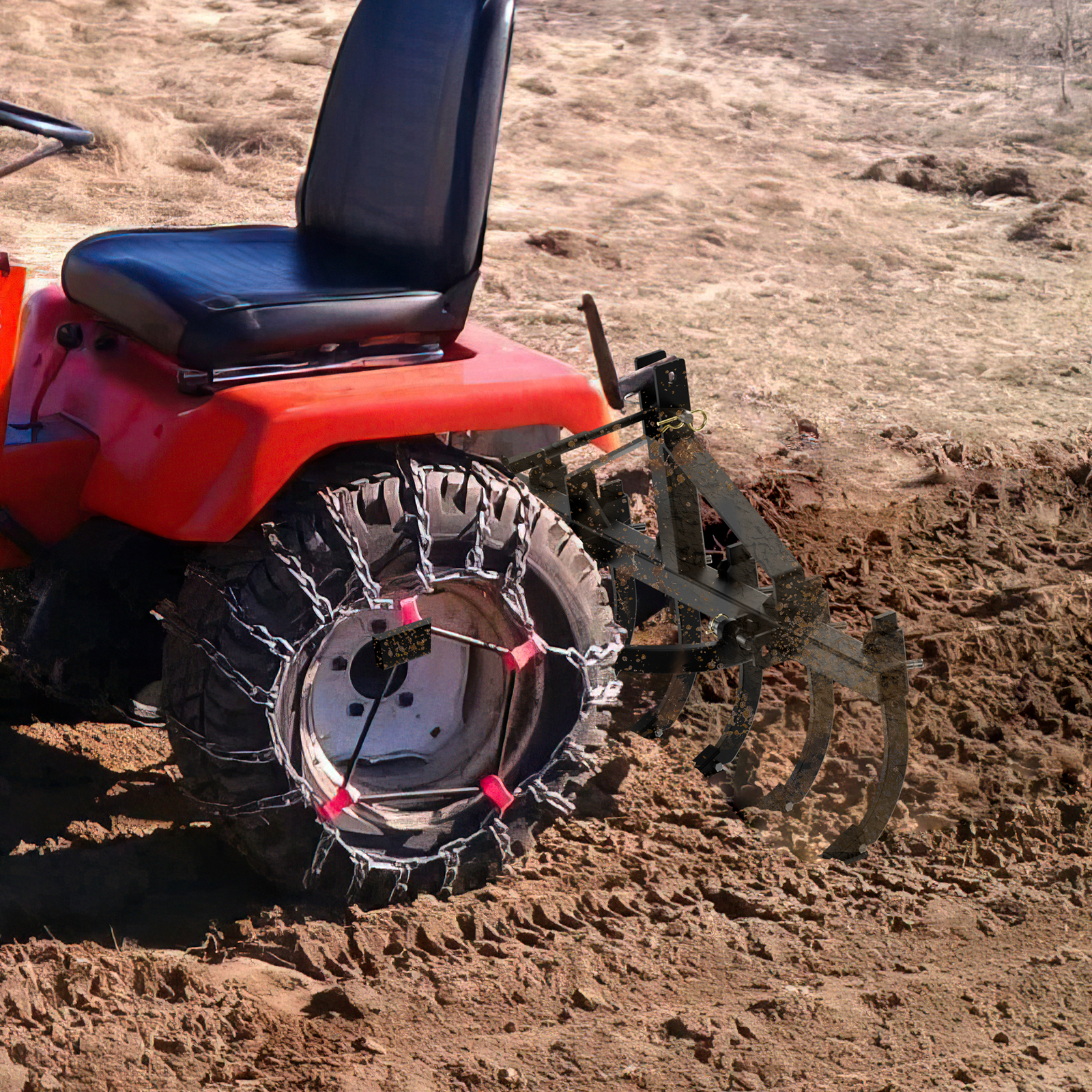 Detachable Scarifier Cultivator W/ 6 Shank & Mount Brackets for CAT-0 & Cat 1