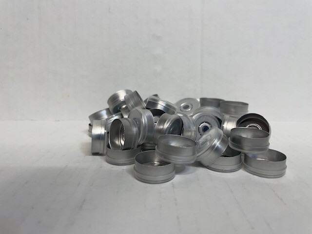 Large 1000 Pc. Lot 20mm, CLEAR, Flip Top Cap Aluminum Crimp Seal for Vials