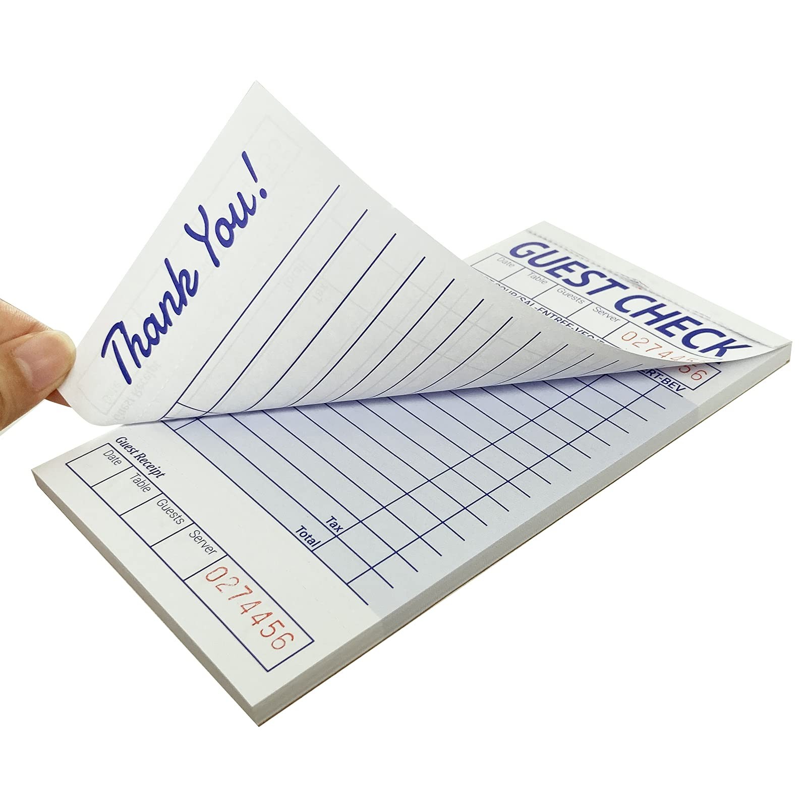 suituts 24 Pack Guest Check Book Board/Pads, Double-sided(24 books), White