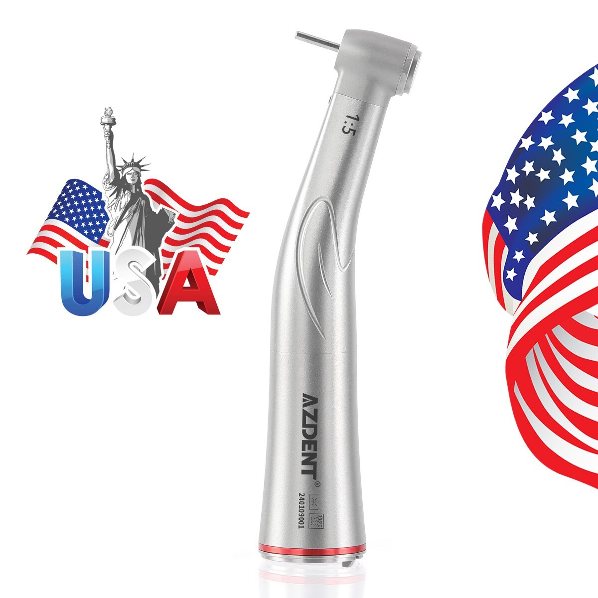 AZDENT Dental 1:5Fiber Optic LED Increasing Contra Angle Handpiece