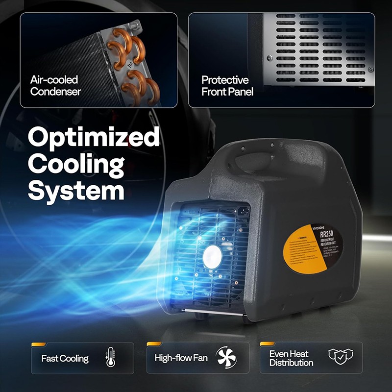 Refrigerant Recovery Machine 3/4HP SingleCylinder AC HVAC Recycling Tool 1750rpm