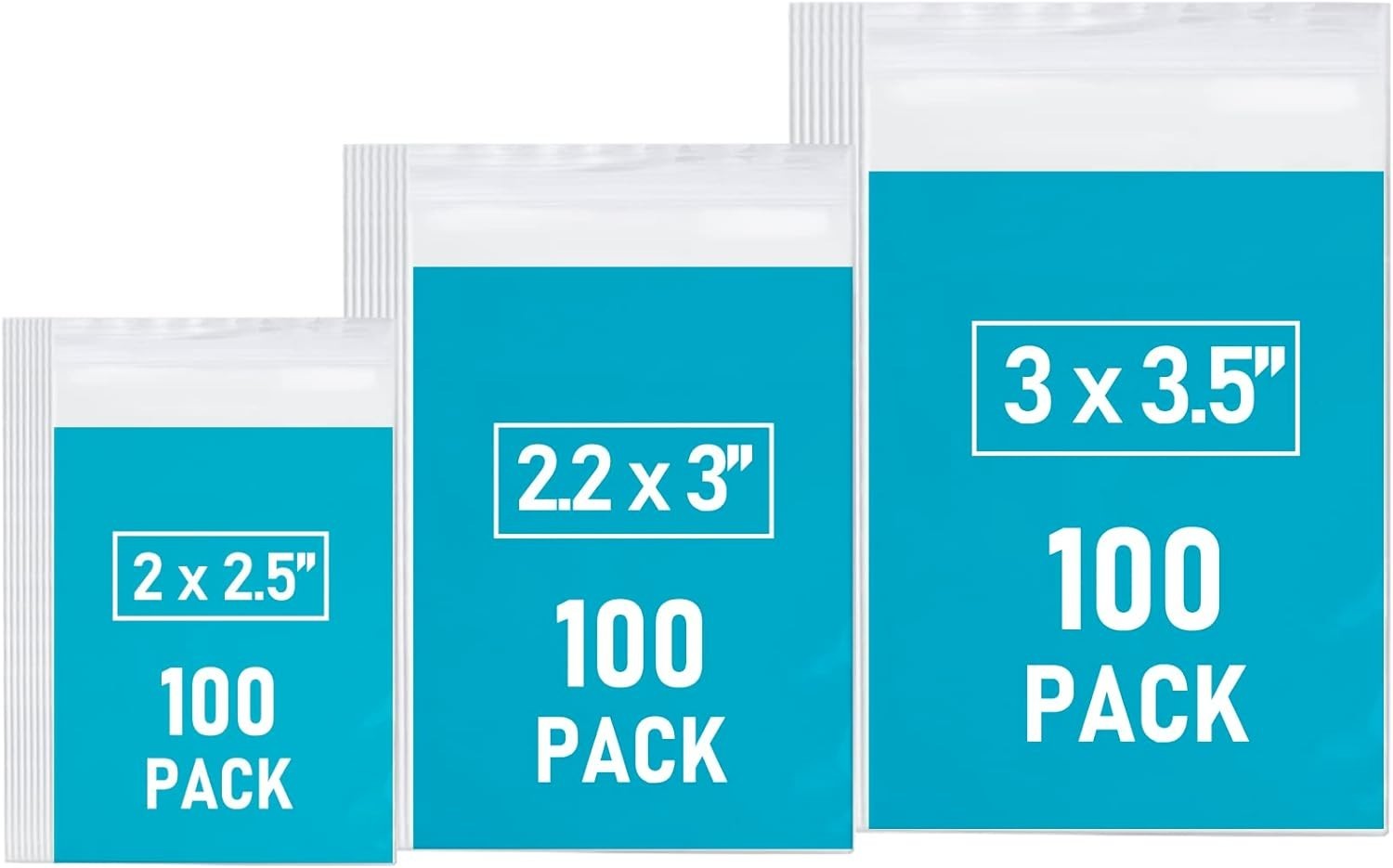 Small Plastic Bags, 300 PCS Mini Baggies, 3 Assorted Sizes, Transparent Jewel…