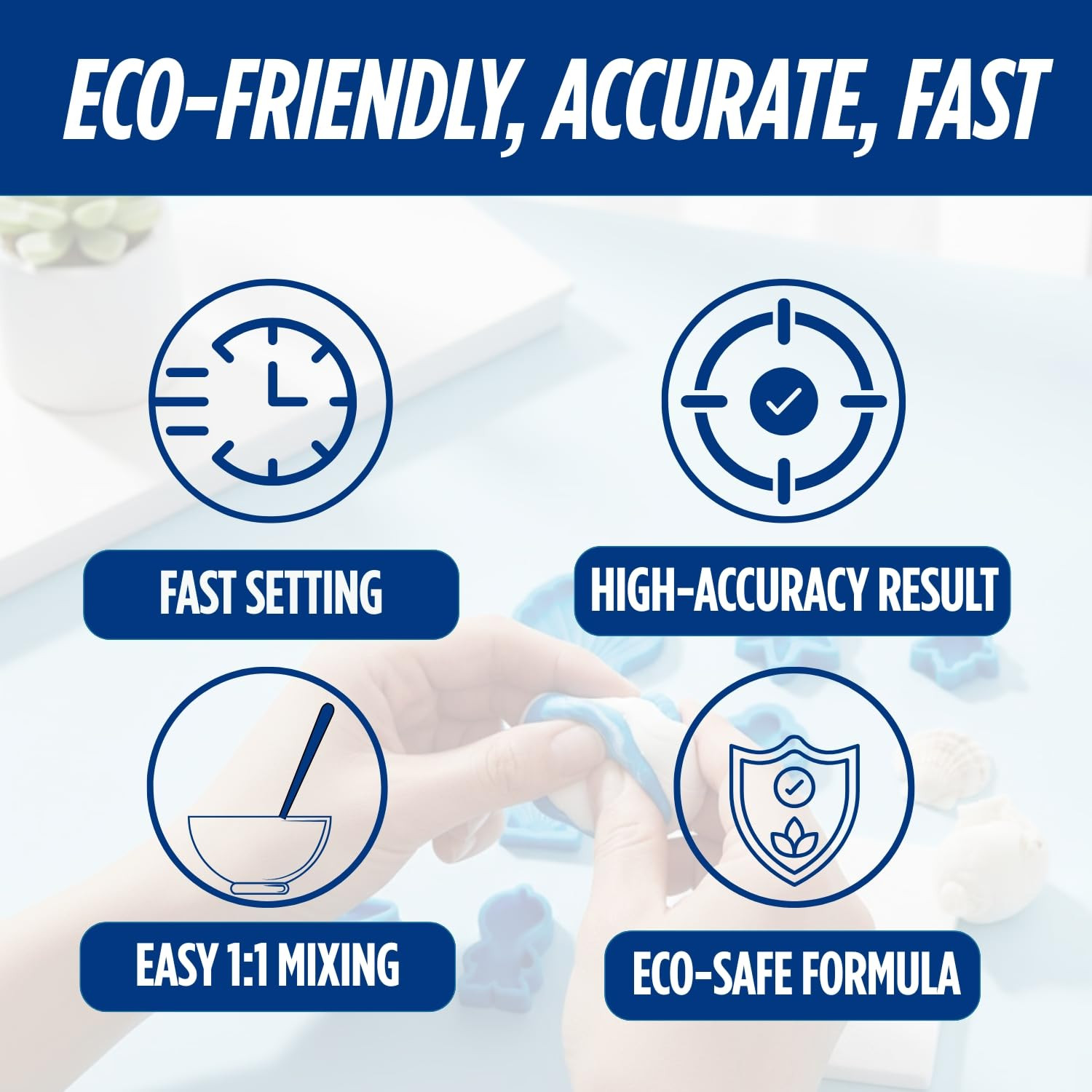 Silicone Putty Fast Set, (250Ml Part a + 250Ml Part B) | 40-Second Work Time | 2