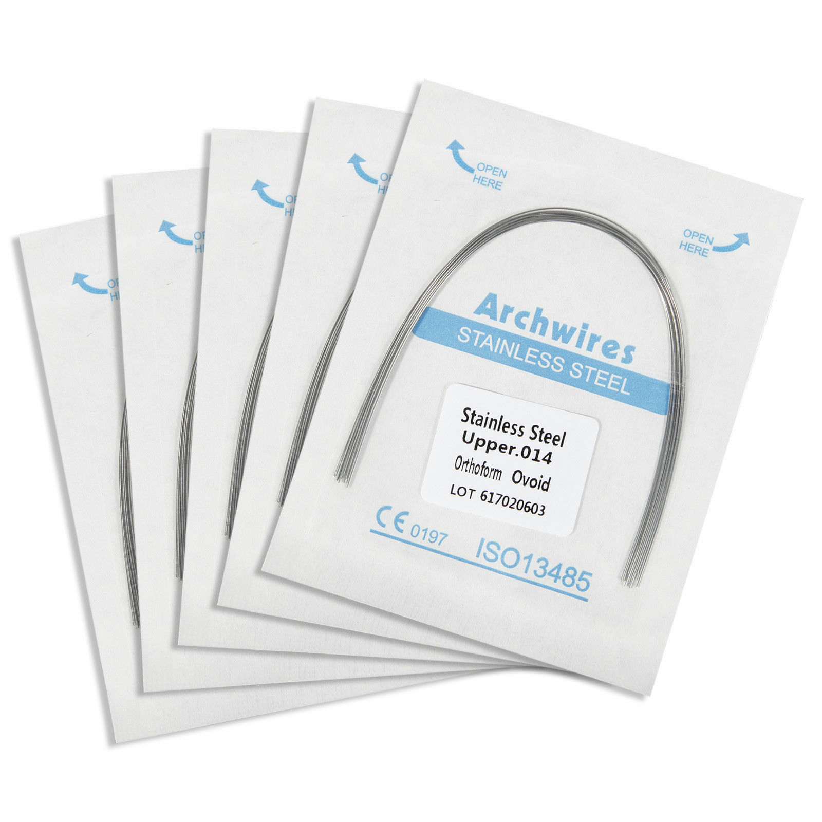 100 PCS/10 Packs Dent Orthodontic Stainless Steel Arch Wire Round Ovoid Form