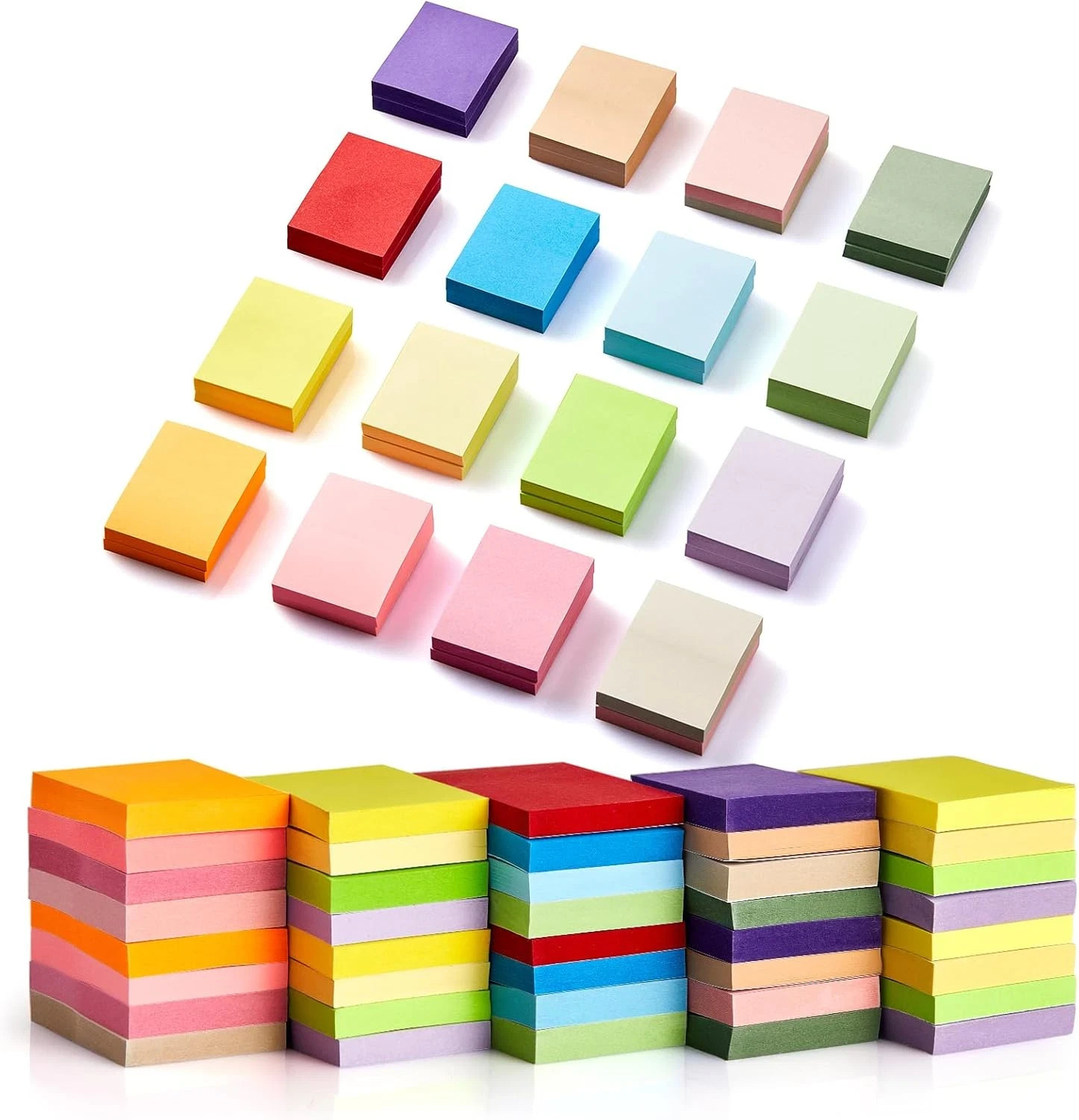 40 Pads Sticky Notes 1.5×2 Inch 16 Colors Self Stick Memo Notes Removable Pads
