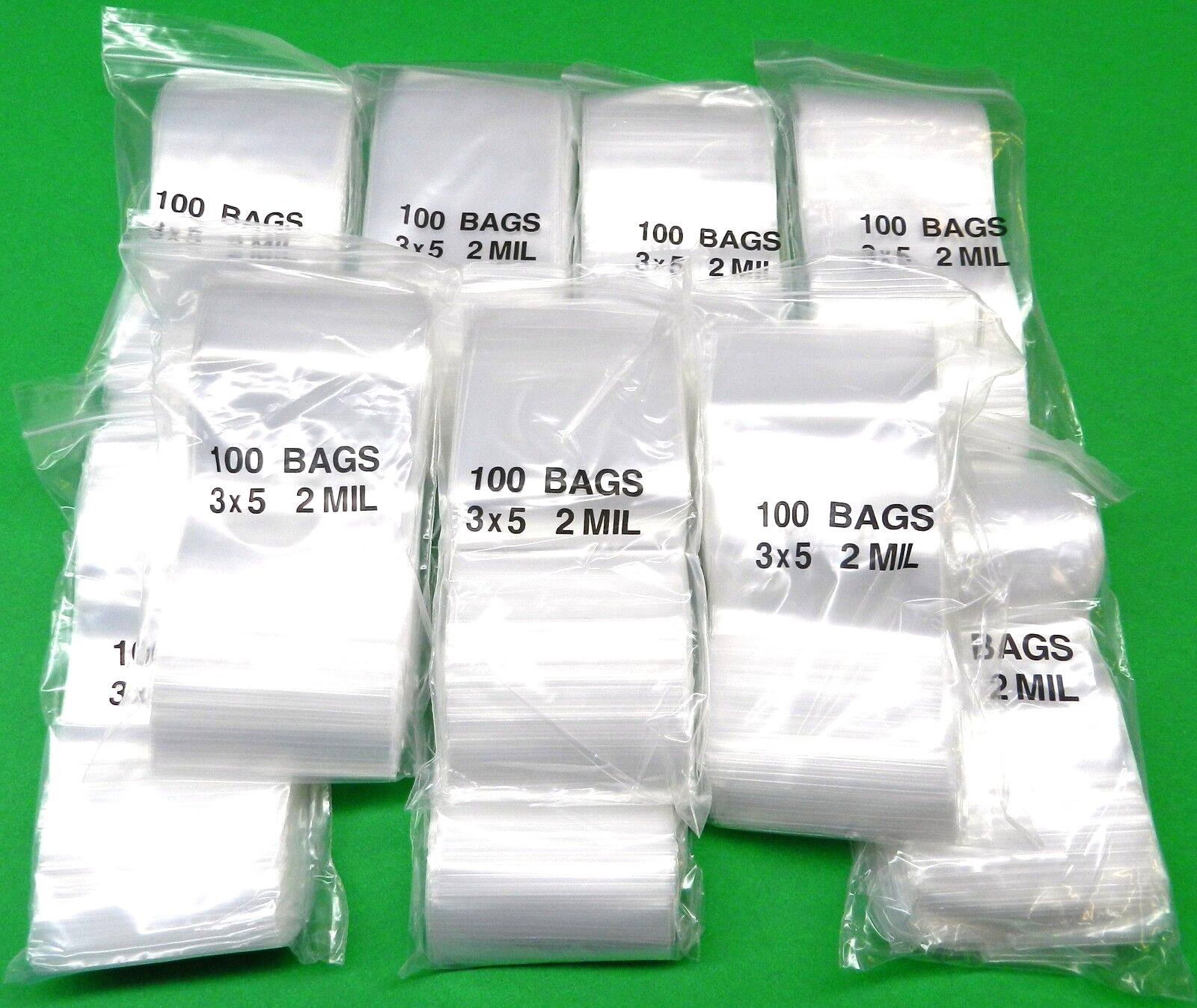 1000 Bags Reclosable 3×5 Clear 2Mil Baggies Squeeze Top Seal 3″ x 5″ Bags 1,000