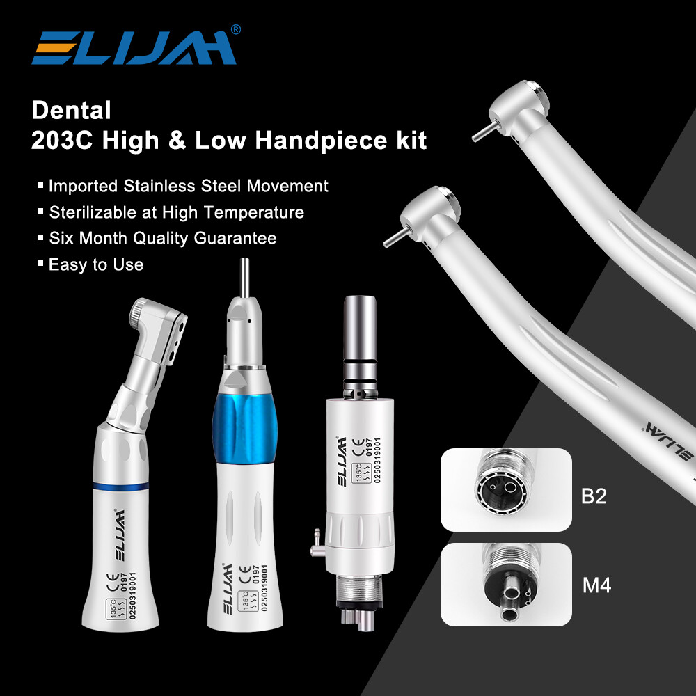 B2/M4 Dental High/Low Speed Handpiece Kits LED Straight Contra Angle Micromotor
