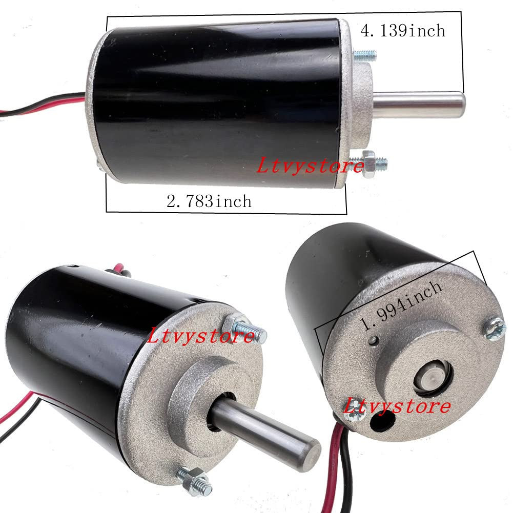 12V Permanent Magnet DC Motor, 30W 3500RPM High Speed CW/CCW Electric Gear Motor