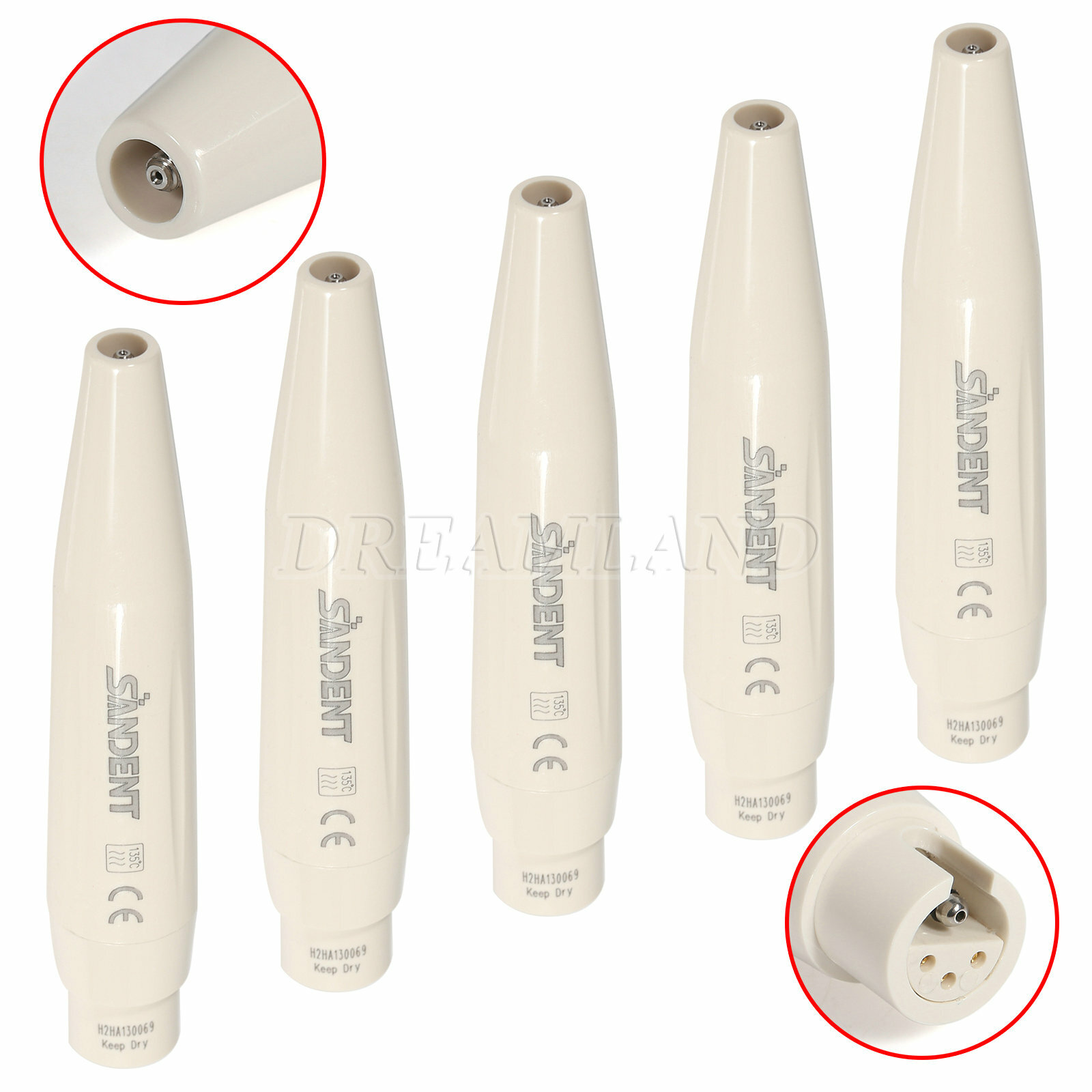 5 SANDENT Dental Ultrasonic Scaler Handpiece Fit SATELEC DTE 135°C Autoclavable