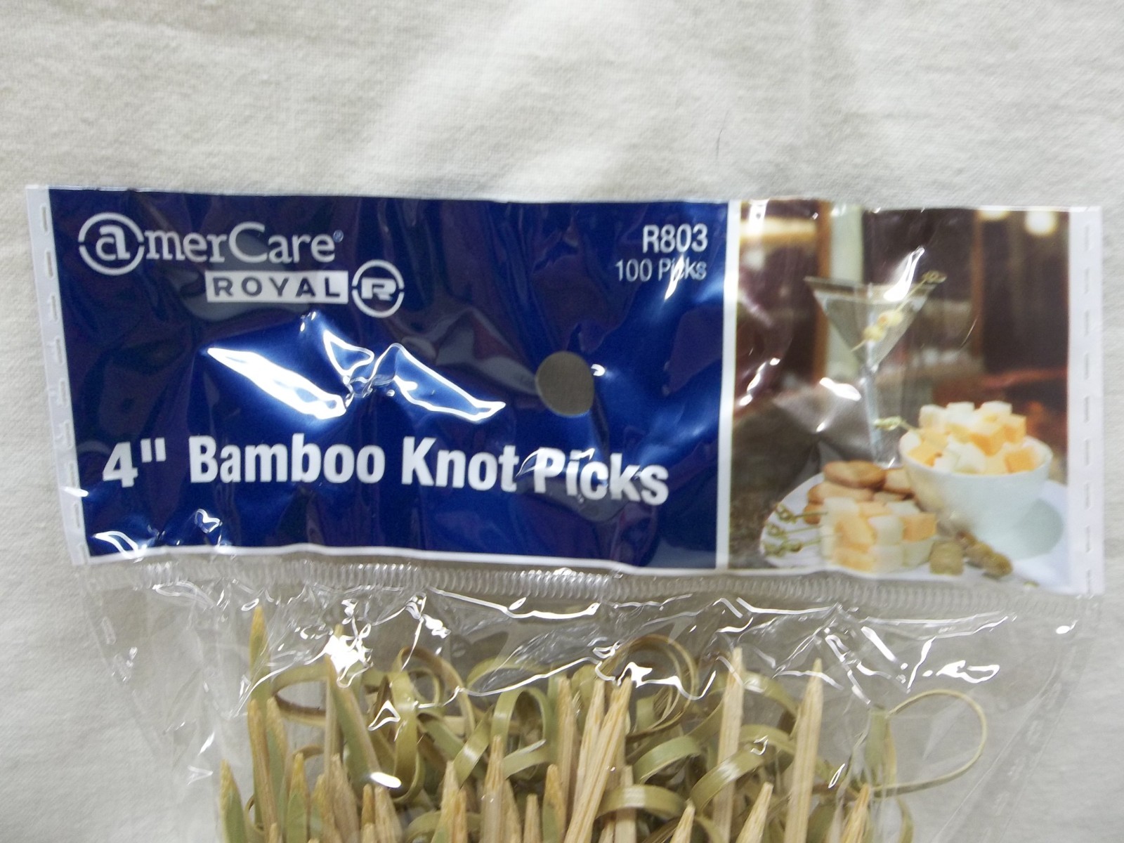 100 COUNT ROYAL 4″ BAMBOO KNOT COCKTAIL/APPETIZER PICKS