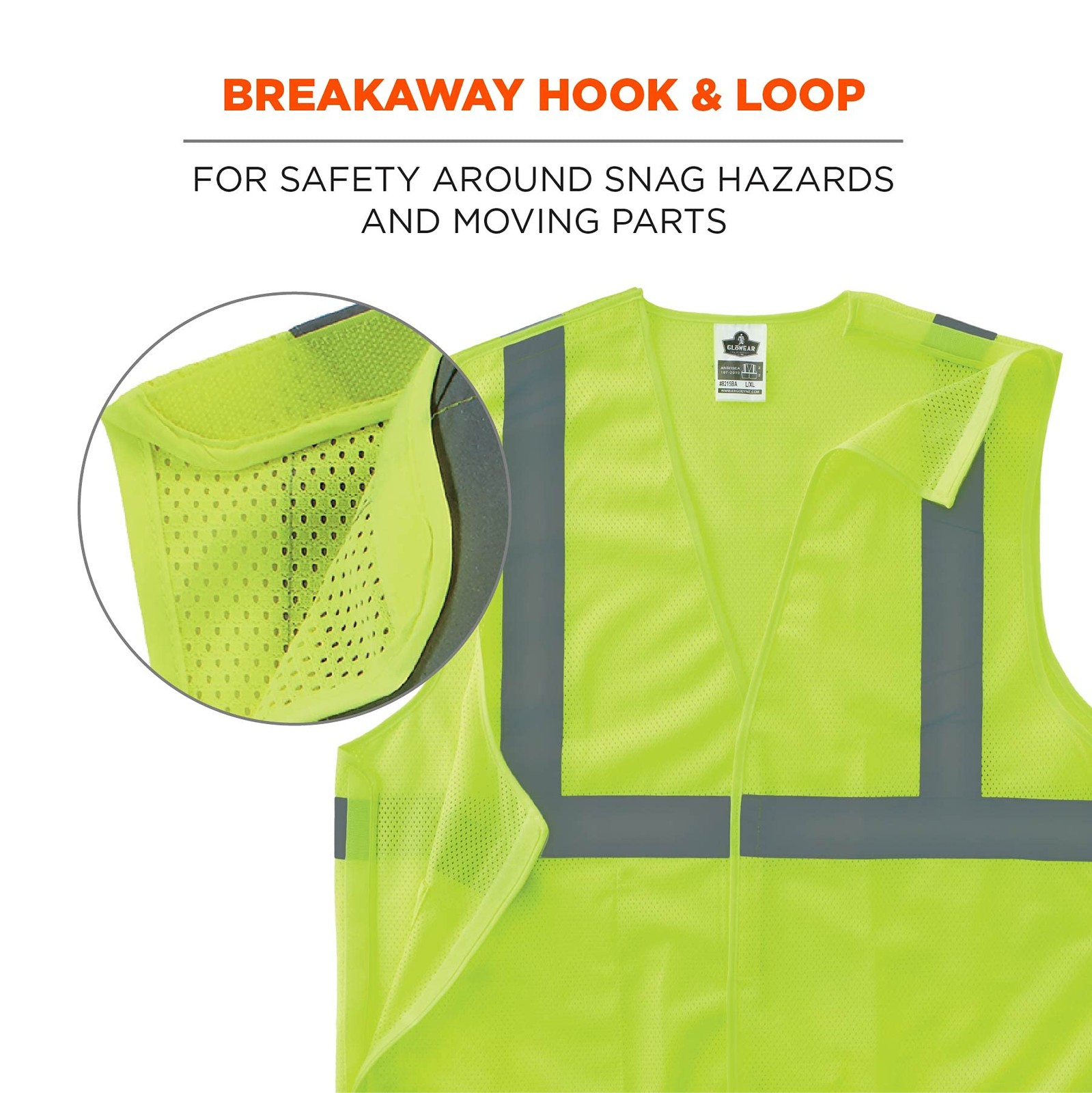 unisex adult Reflective Safety Vest, Breakaway Shoulders and Sides, High Visi…