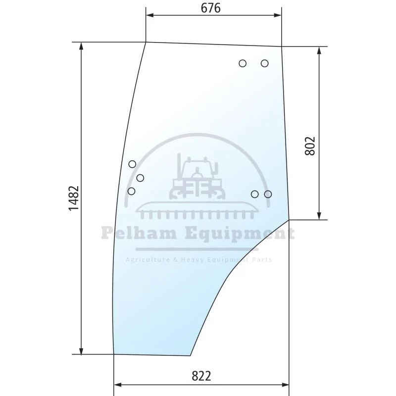 Zetor Door Glass 53369093 Tinted Right for 3321-8441 Proxima Cab