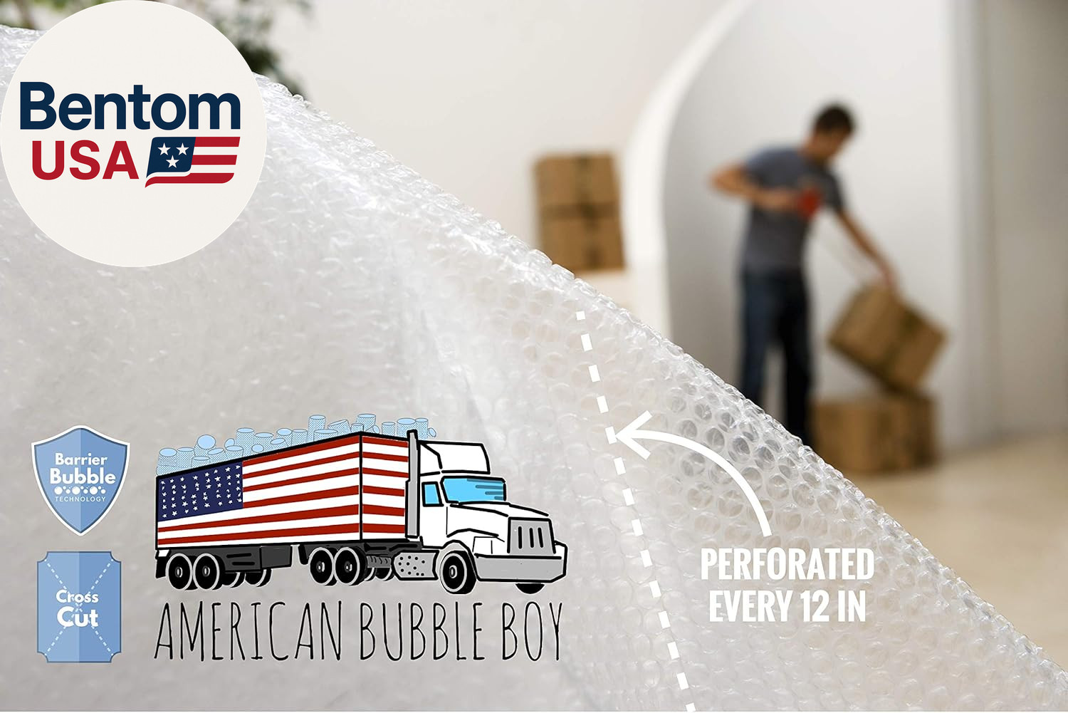 4 Large Rolls of Bubble Wrap Total 700 Feet, Small Bubbles 3/16 Cushioning, 700