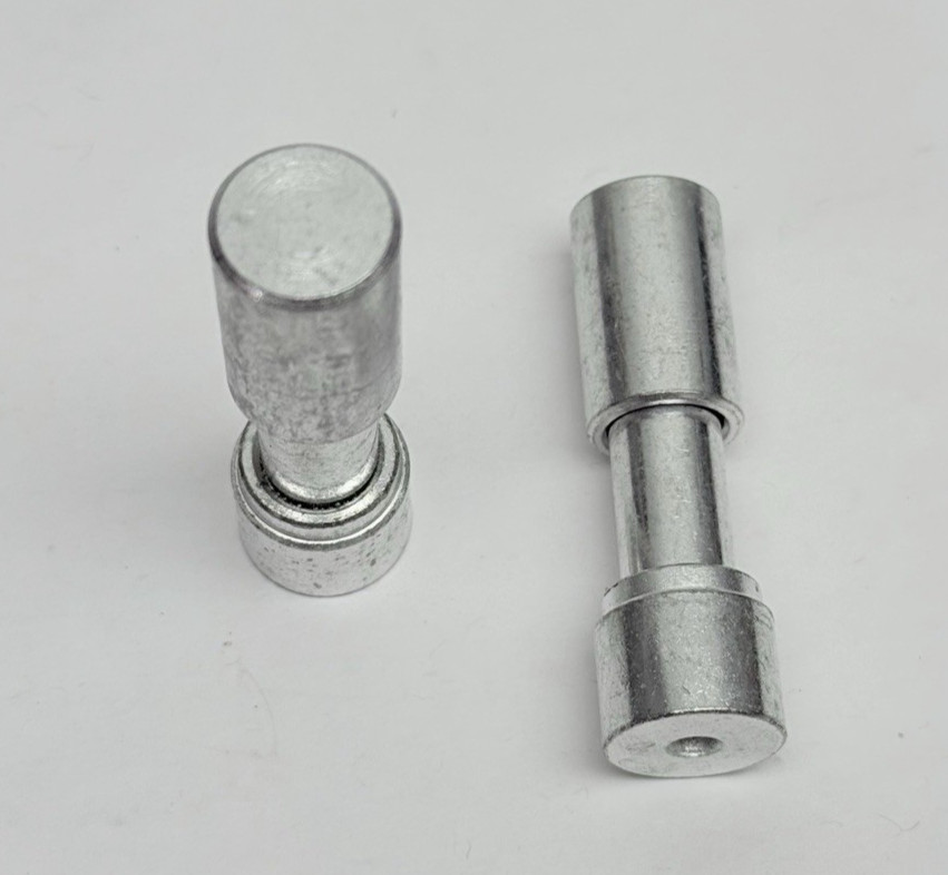 Lot of 2 Rexnord 10486792 Utility Barrel Lock #4 Silver Lock w/End Cap, 93180100