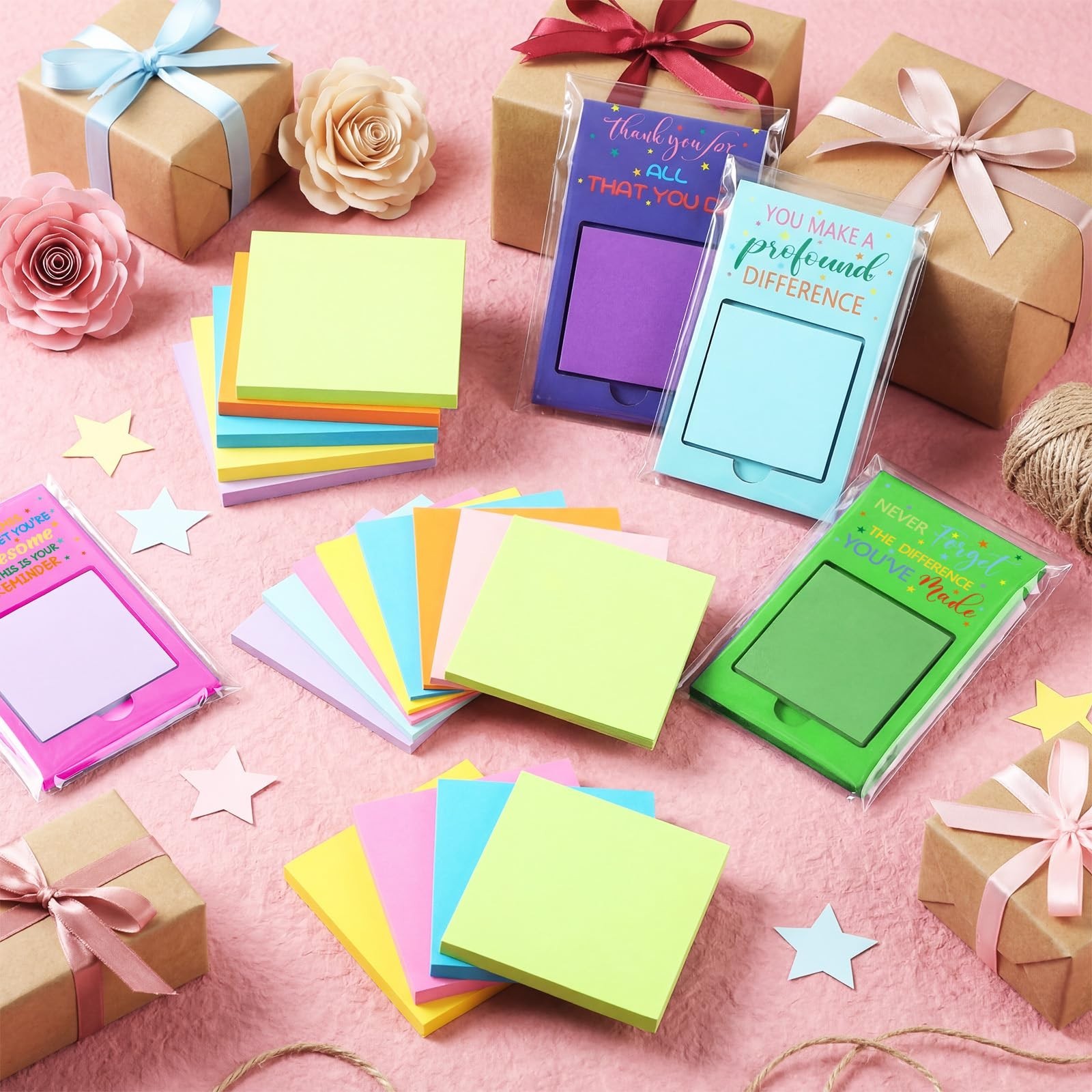 72 Pcs Teacher Appreciation Gifts – Inspirational Sticky Notes & Holder Set for