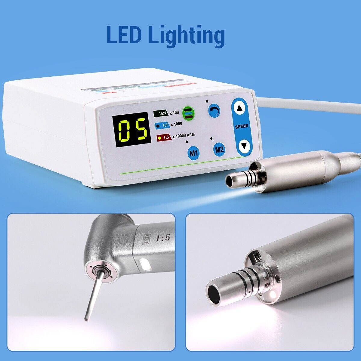 Dental LED Brushless Micro Motor E-Type 1:1/1:5/16:1 2000-40000rpm Clinic Lab