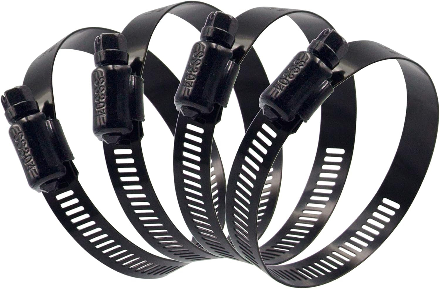 4pcs 4 Inch Stainless Steel Adjustable 78-102mm Size Range Worm Gear Hose Clamp,