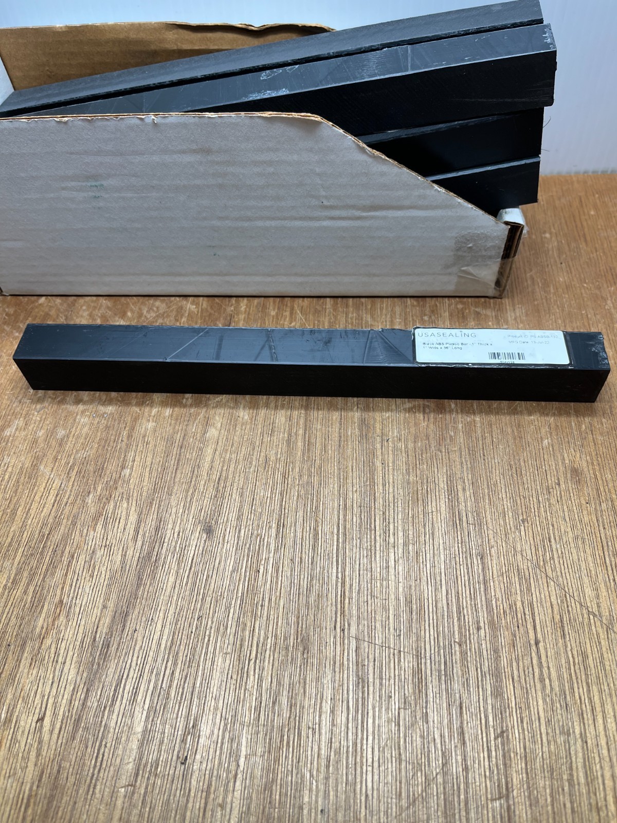 1″ Square X 11-3/4″ Black ABS Plastic Square Bar Stock USA Sealing PS-ABSB-132
