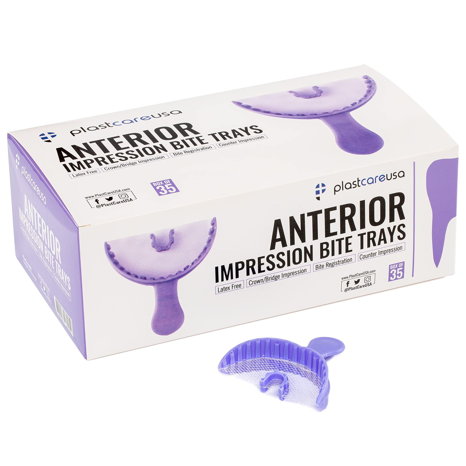 35 Anterior Disposable Dental Bite Registration Trays, Dental Impressions Tra…