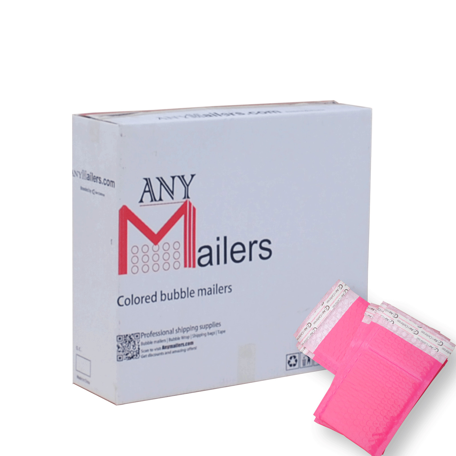 AirnDefense 500 #000 4X8″ Pink Poly Bubble Mailers Shipping Padded Envelope
