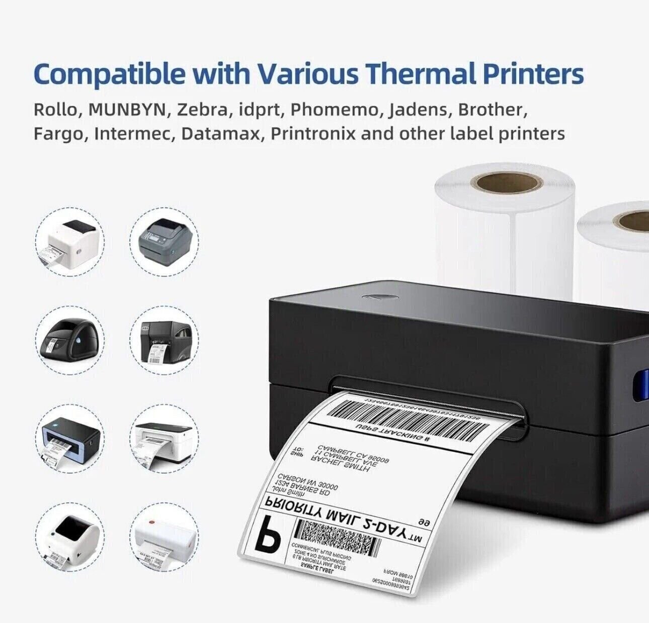 1 Roll label 4×6 Direct Thermal Shipping 250 labels Zebra Eltron ZP450 2844