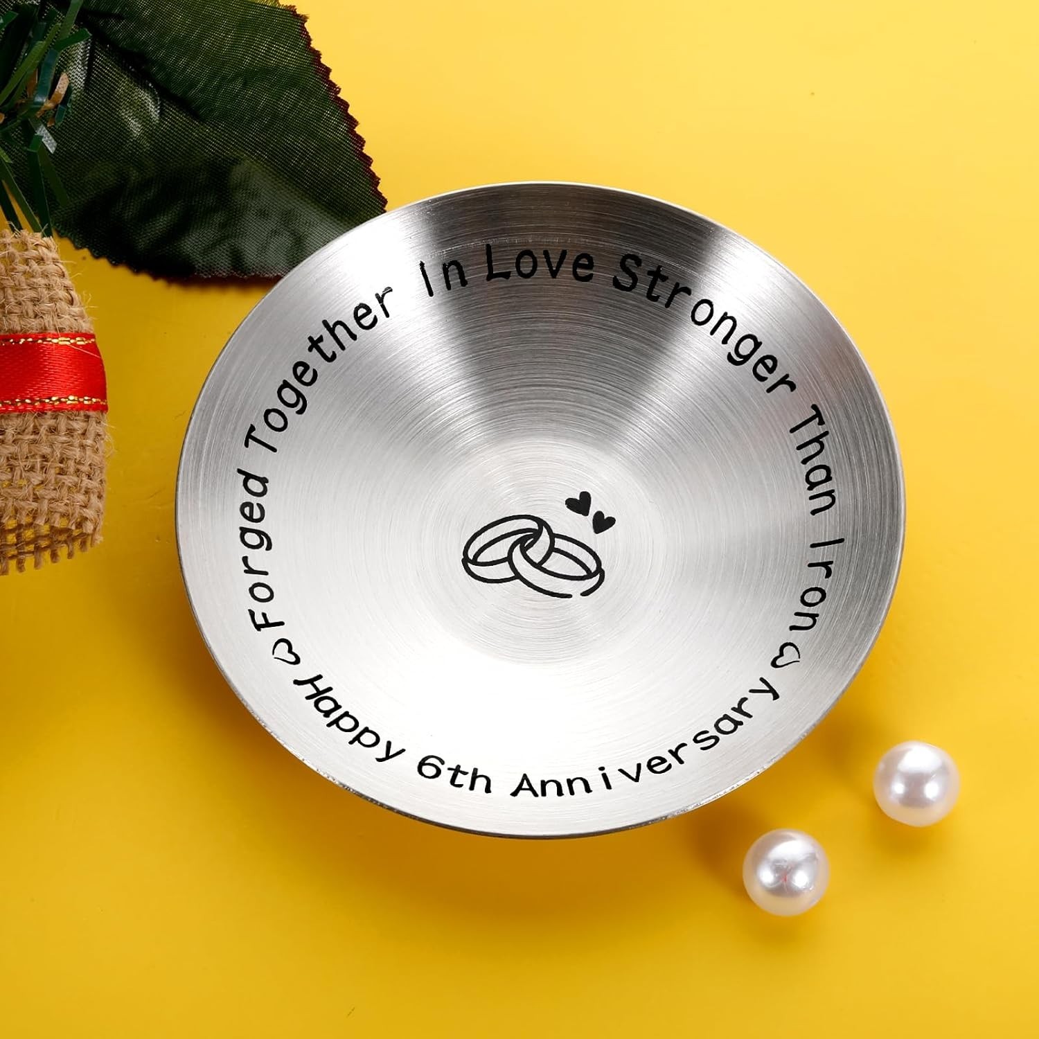 6 Year Anniversary Iron Gifts for Him Her Couples 6th Wedding small, Silver