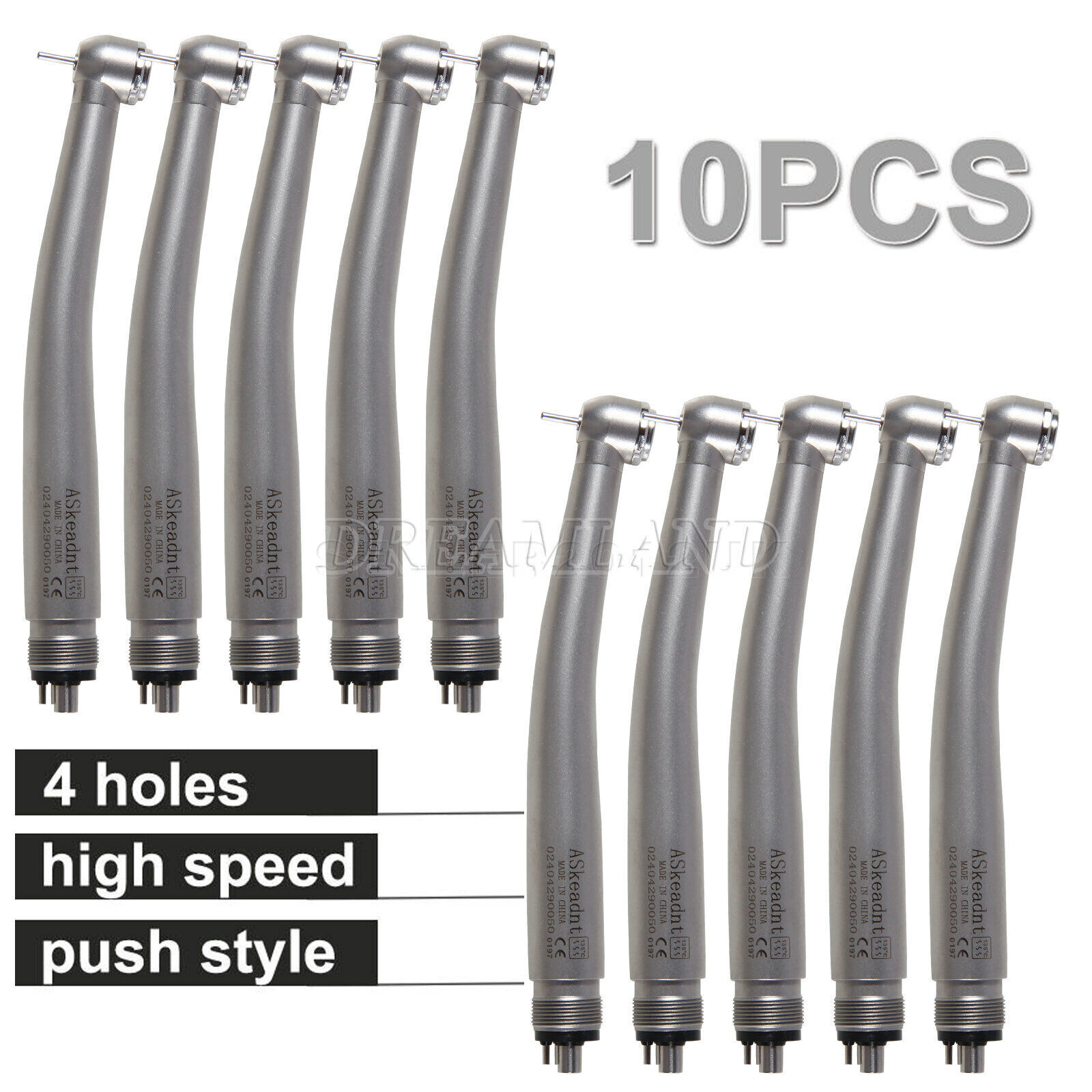 1/10pcs Dental High Speed Handpiece Big Head Push Button Single Spray 4 Holes