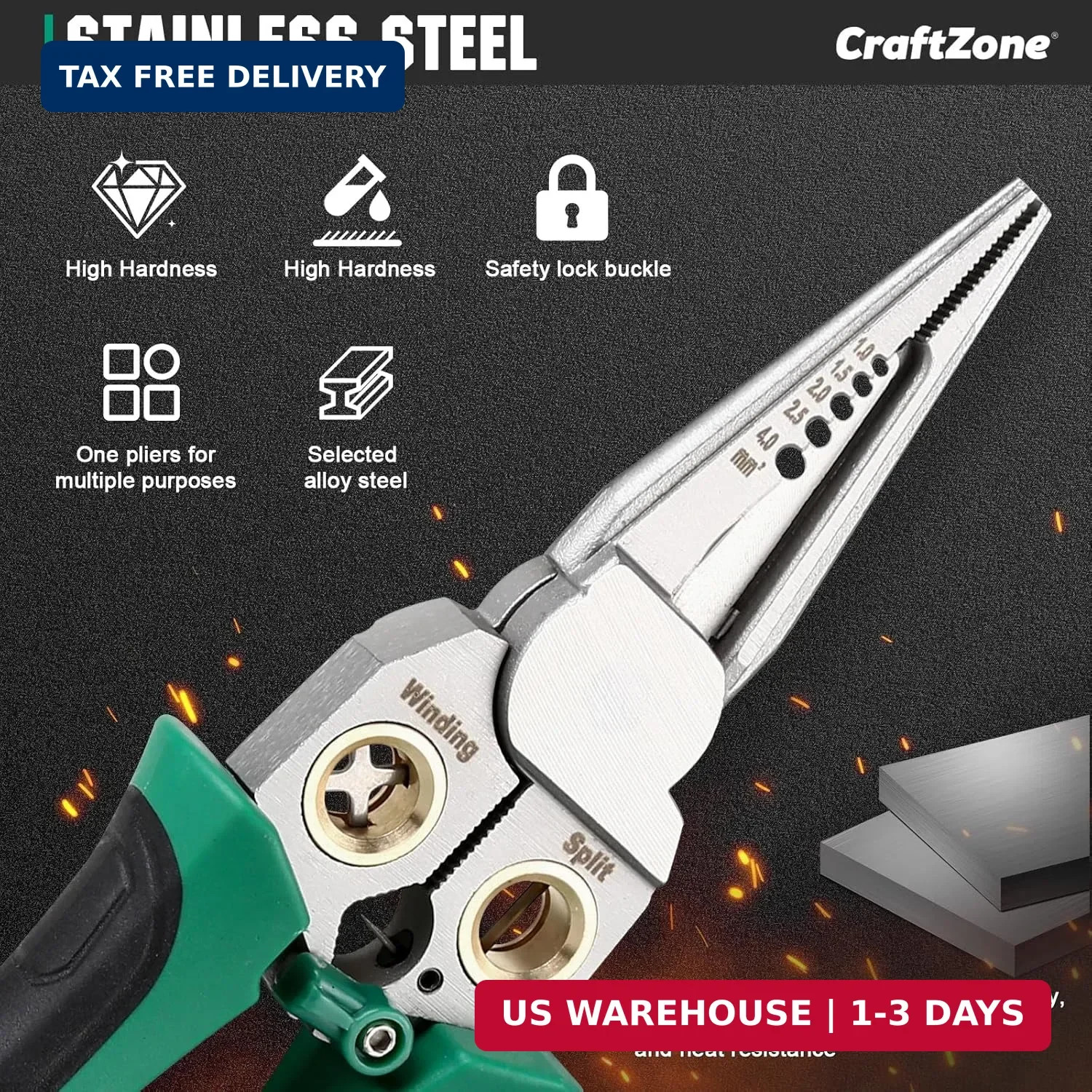 8 in 1 Wire Stripper with Voltage Tester, Multi-function Electric Wire Stripping