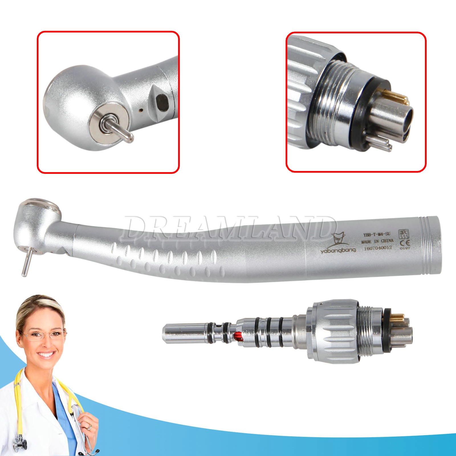 Dental Fiber Optic High Speed Turbine Handpiece w/ KAVO type Multiflex Coupler