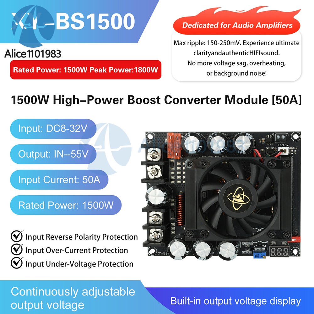 900W 1500W 3000W Adjustable Boost Module Audio Amplifier Dedicated Power Supply