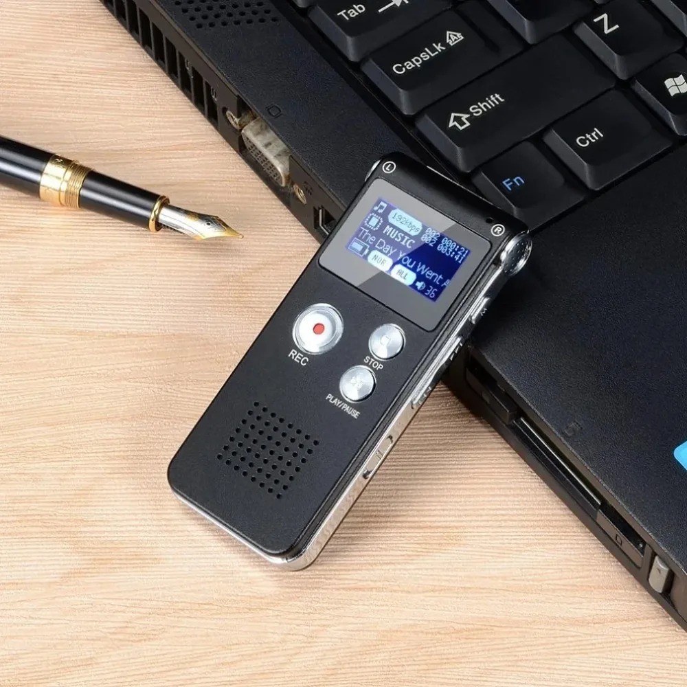 Portable Digital Voice Recorder MP3 WAV Playback USB Rechargeable Recorder