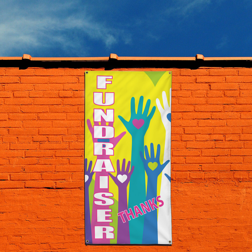 Vertical Vinyl Banner Multiple Sizes Fundraise Thanks B Business Outdoor