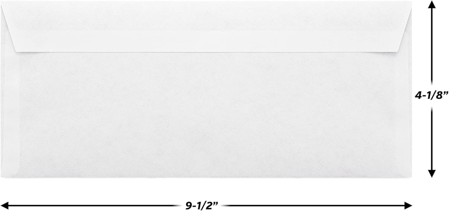 Mead #10 Security Business Envelopes Letter Size 4-1/8″ x 9-1/2″ – Peel and Seal
