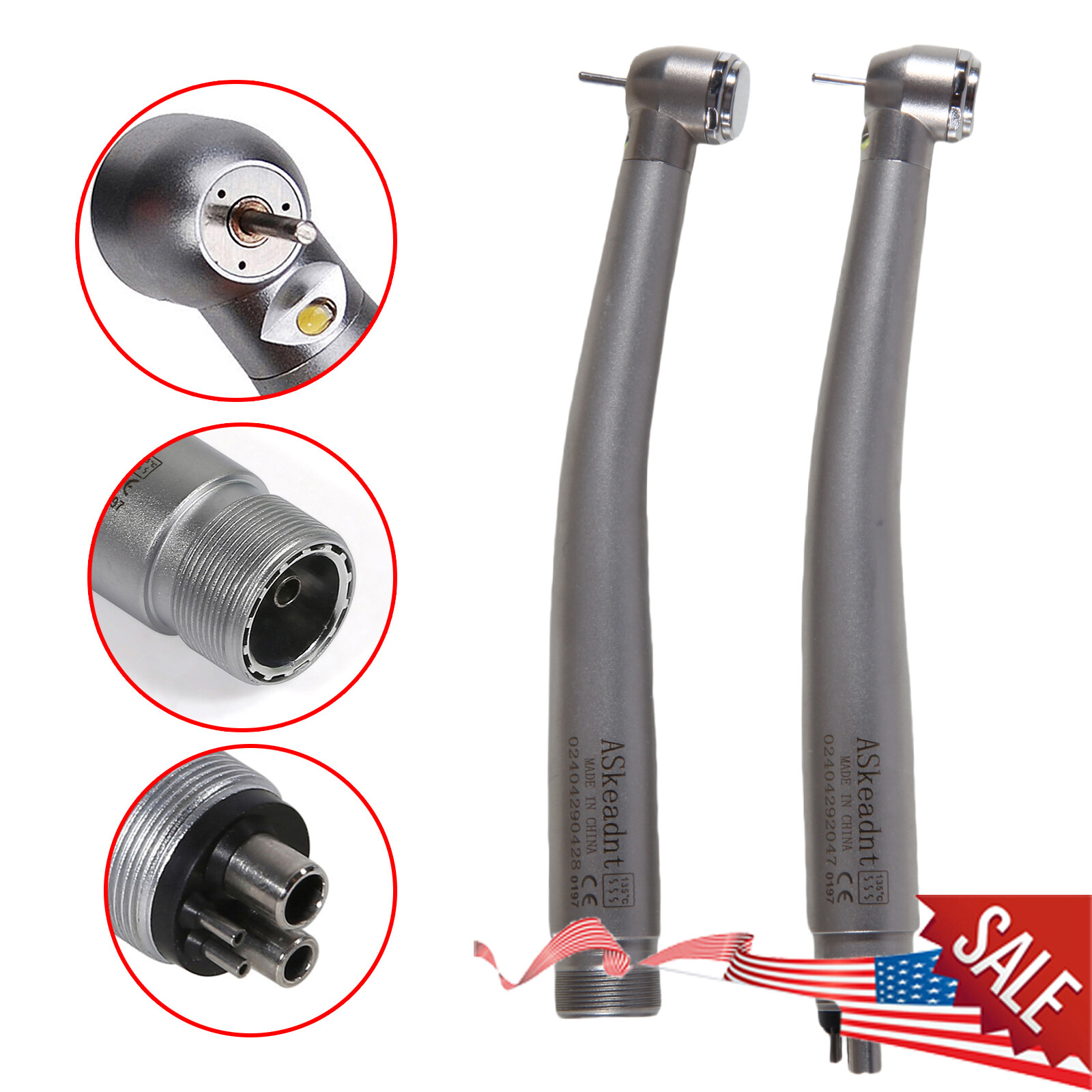 NSK Type Dental PANA MAX High Speed LED Handpieces Internal Triple Spray 2/4H US