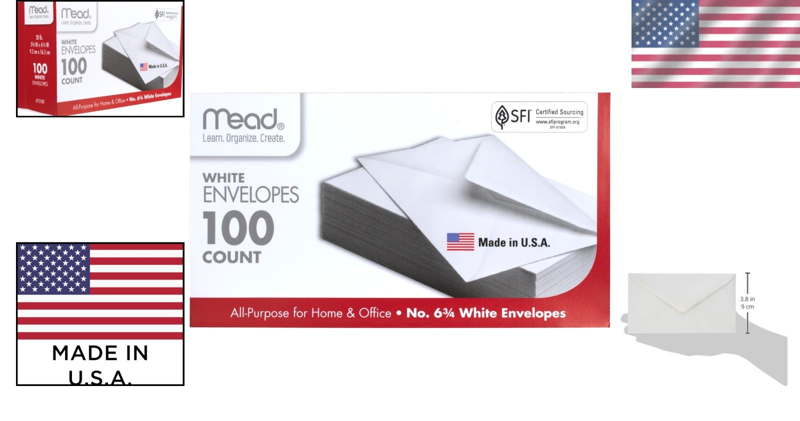 6 3/4 Inch White Gummed Flap Security Envelopes – 100 Count for Professionals
