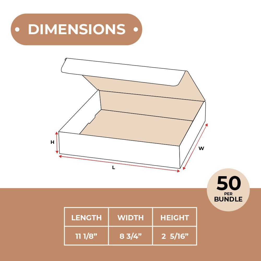 White Literature Mailers 11 1/8 x 8 3/4 x 2 5/16″ ECT-32B 50/Case
