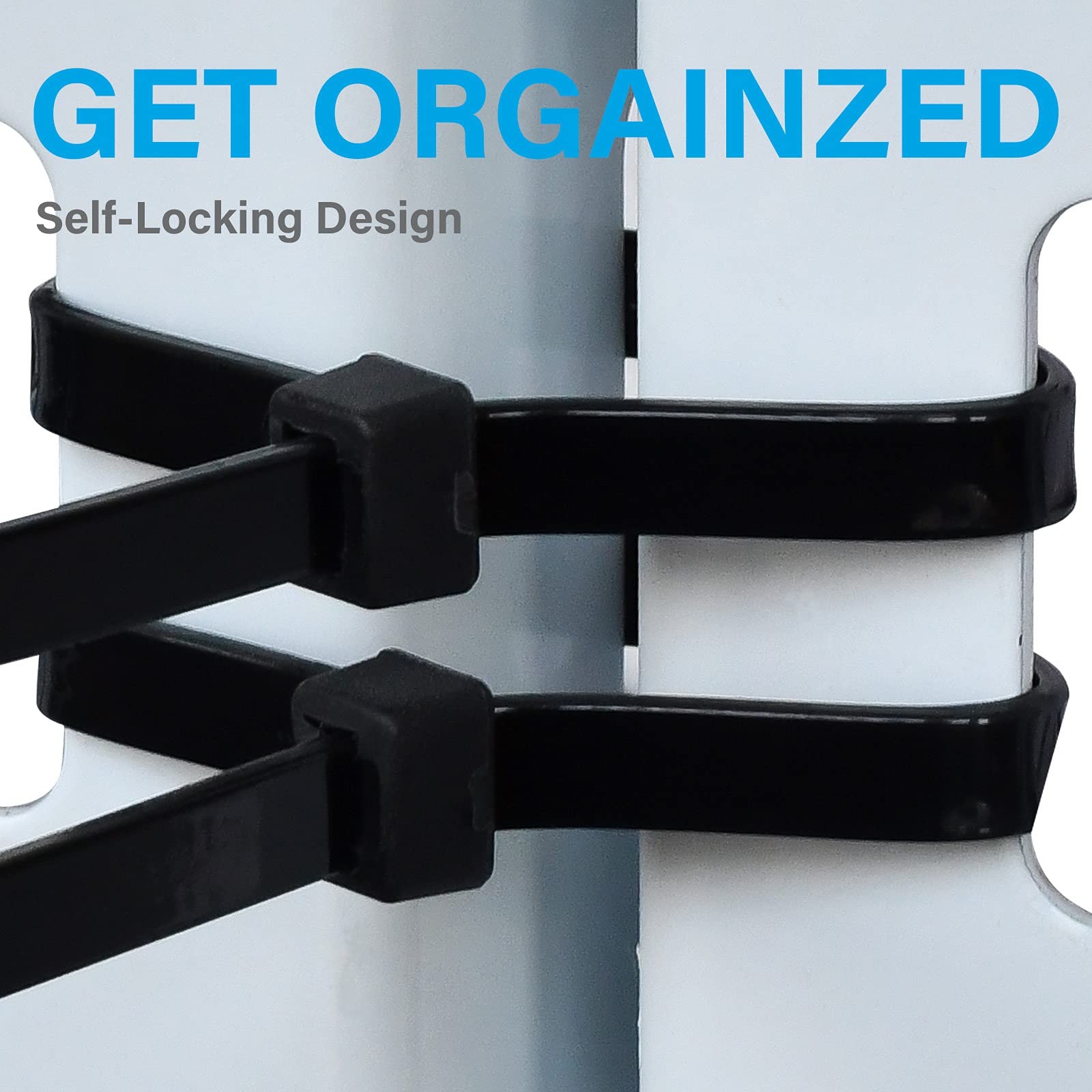 HeavyDuty 48Inch Nylon Zip Ties 175 Lbs Tensile Strength Black 12 Pcs for Outd