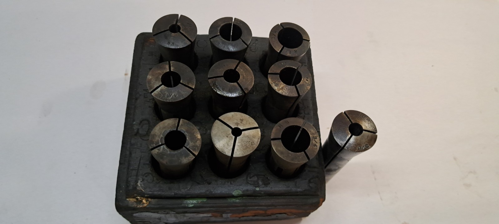 Lot of 10 Machining Collets Various Styles/Sizes (As Shown)