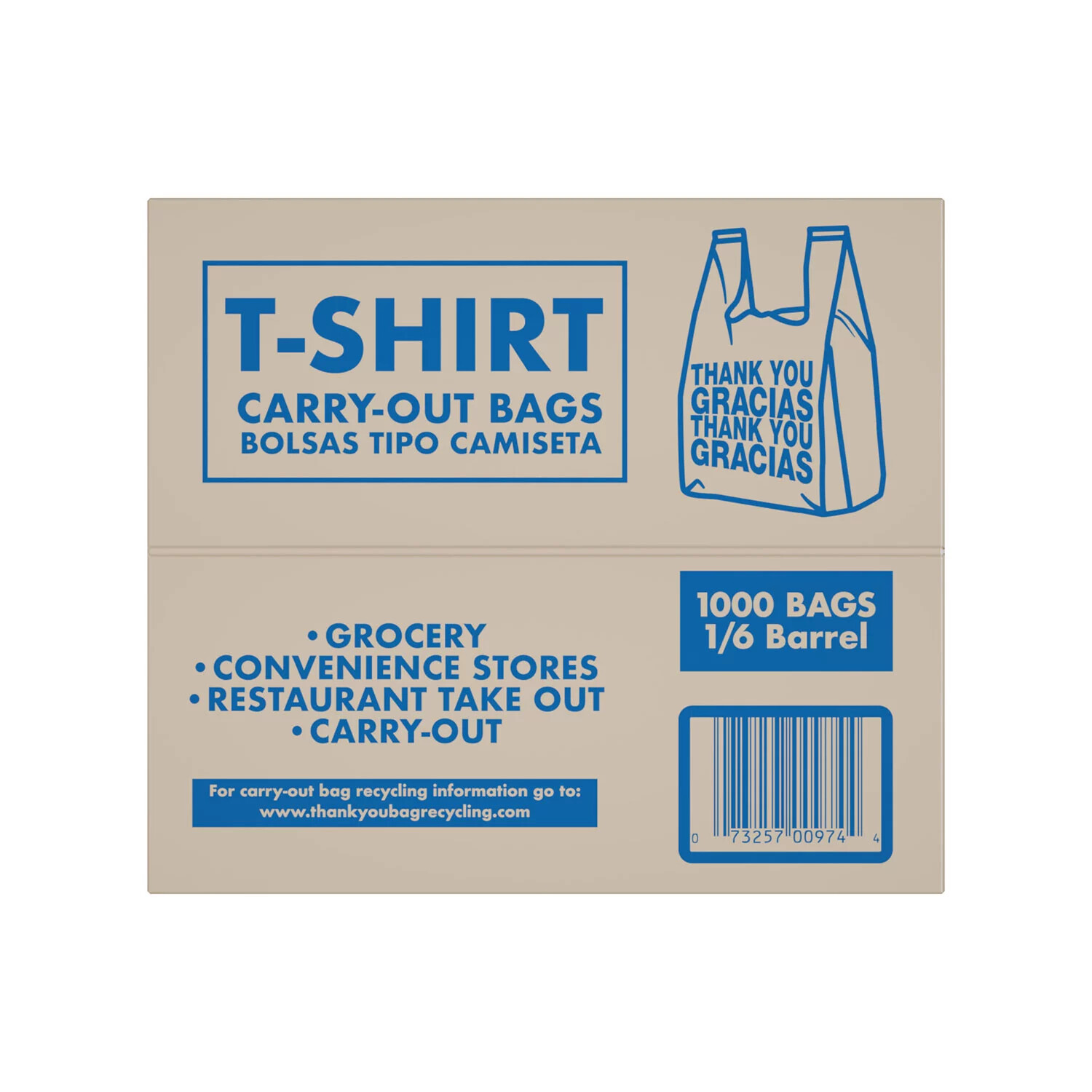 T-Shirt Carry-Out Bags, 11.5″ x 6.5″ x 22″ (1,000 ct.)