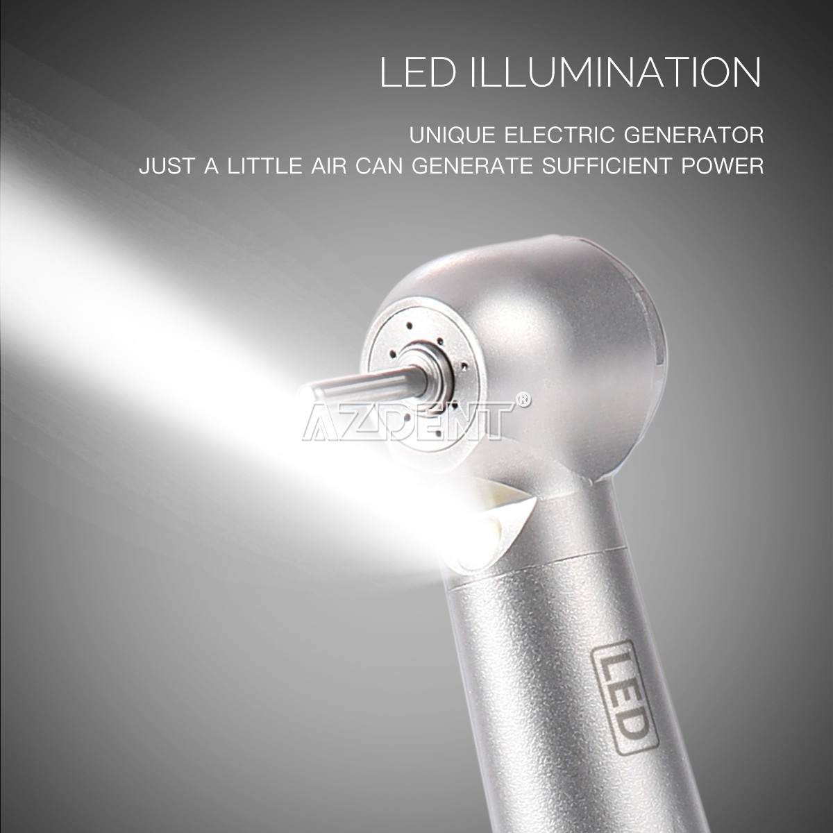 AZDENT Dental LED E-generator High Speed Handpiece With 4 Hole Quick Coupler