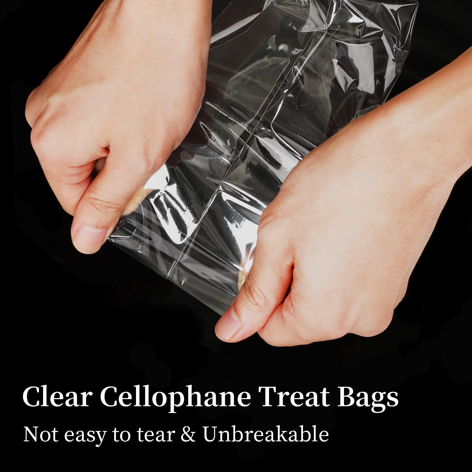 300 PCS Cellophane Treat Bags 7×13 Inch 320 Twist Ties 1.4 Mil Plastic Candies