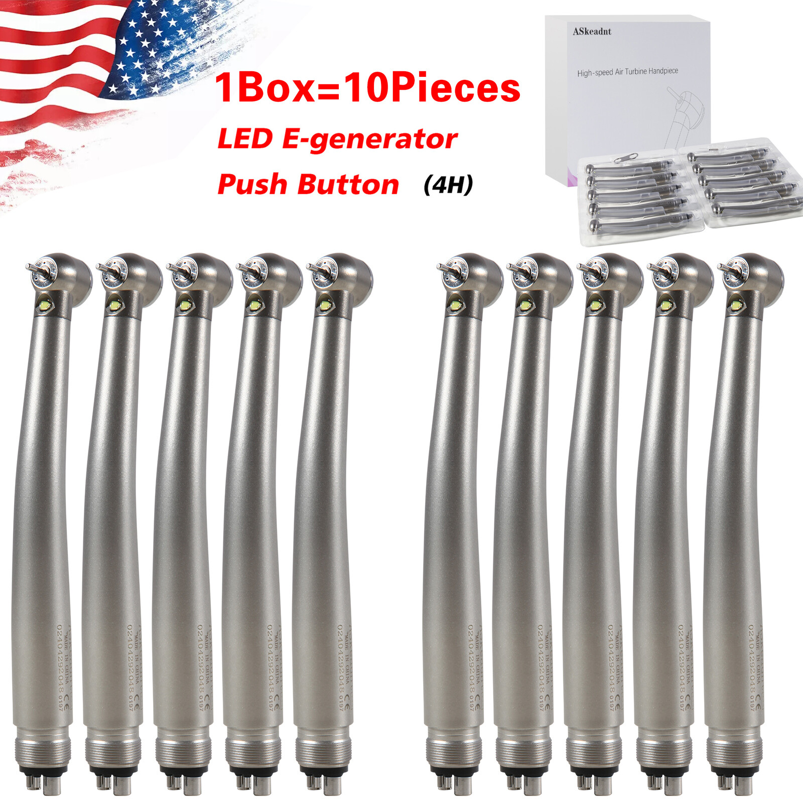 KaVo Style Dental Fiber Optic LED E-generator High Speed Handpiece Turbine 4HOLE