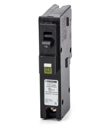 Square D HOM115PCAFI 1 Pole Circuit Breaker Arc Fault