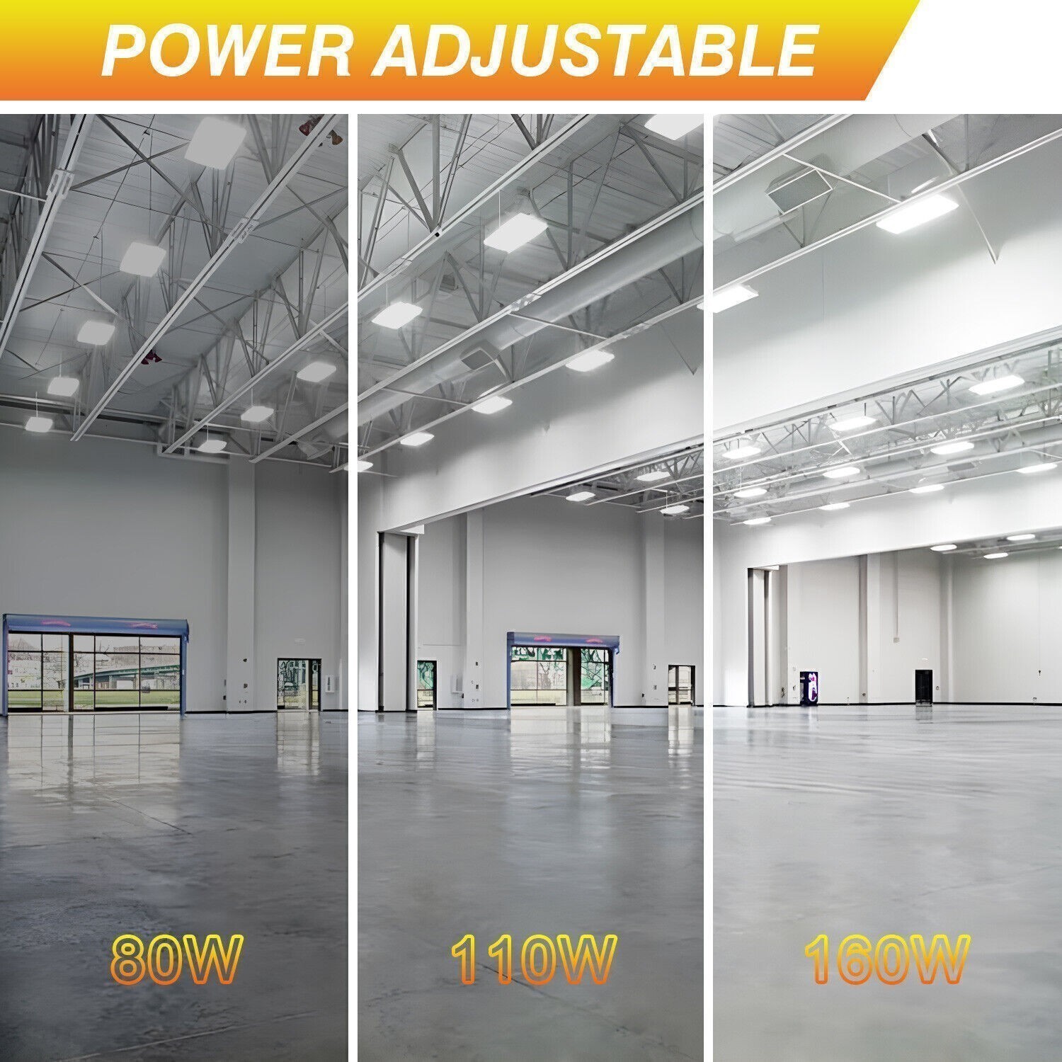 6Pack 160W LED Linear High Bay Shop Light UL Listed Adjustable 3500K/4000K/5000K