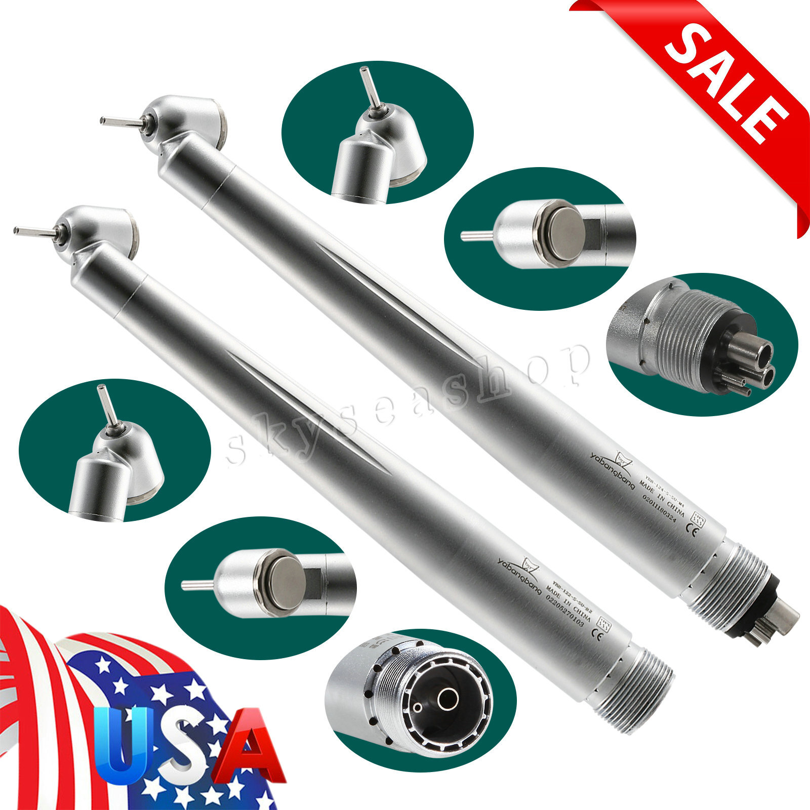 Dental 45° LED E-generator/No-LED High Speed Surgical Handpiece 2/4H/ Rotor Tr